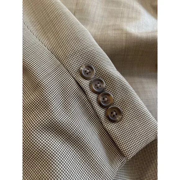Chaps Ralph Lauren tan wool cashmere suit jacket and pants size 46R